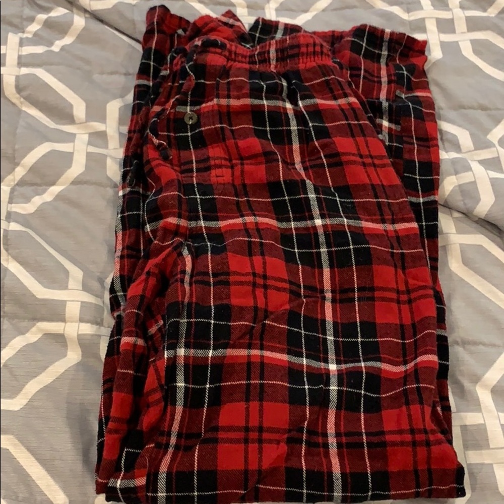 Men’s red PJ bottoms